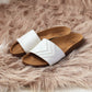 Fünve vegane weiße Pantoletten, weiße Sandalen Slides fair Produziert in Portugal, fair fashion