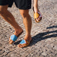 Blaue Sandalen für Männer, vegan mit anatomischem Fußbett, SKY Slides Schlappen
