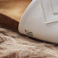 Fünve vegane Pantoletten Sandalen Slides, weiß, fair Produziert in Portugal, Modell: YANG, Closeup